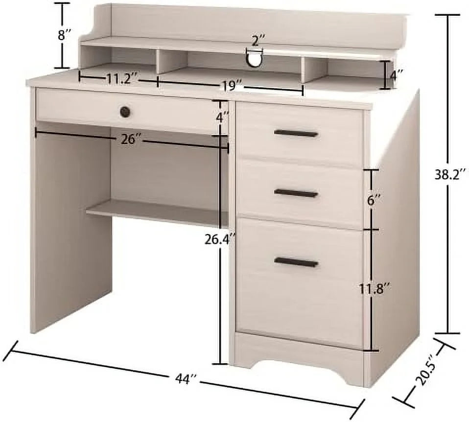Computer Desk with Drawers and Hutch Wood Desk T1382
