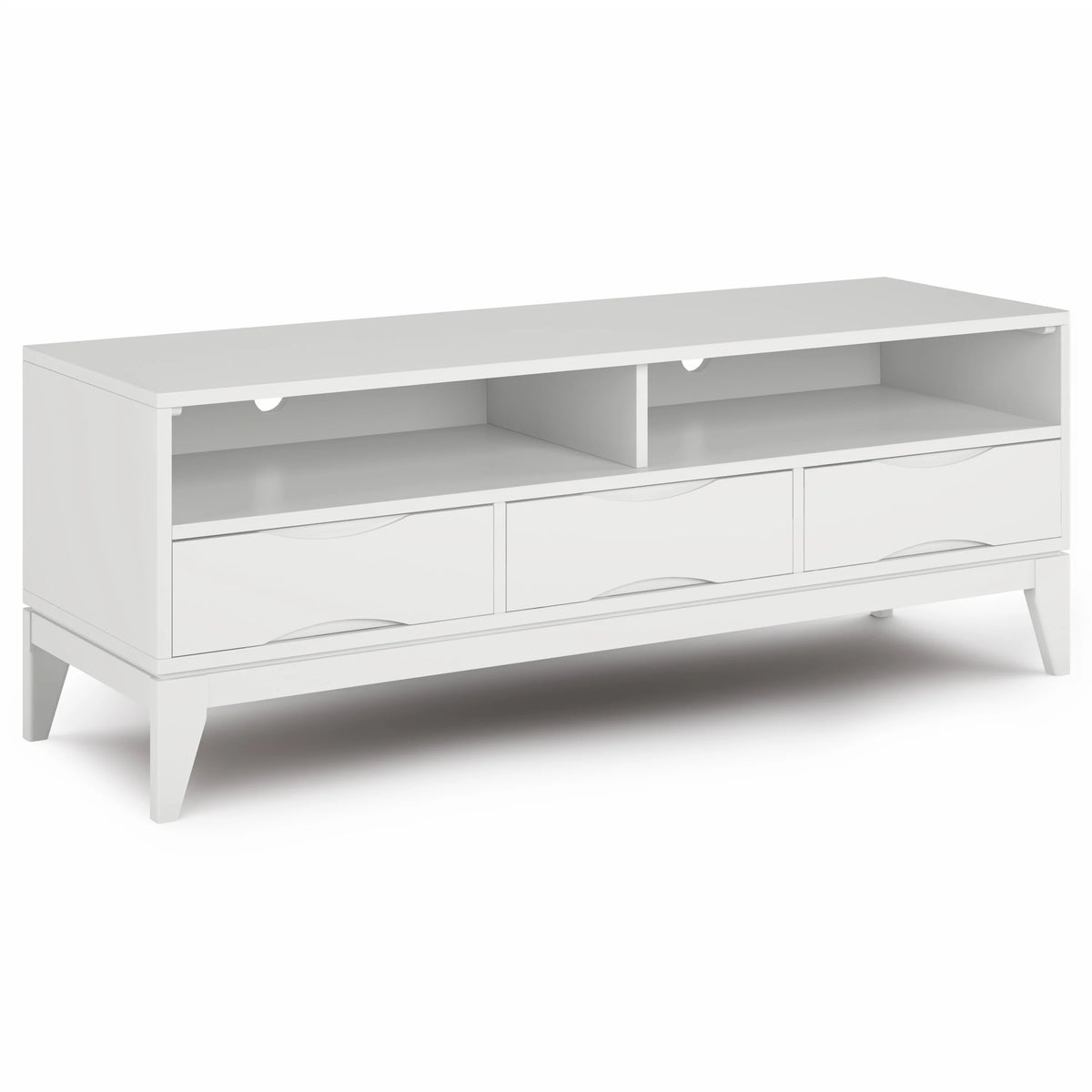 White 60 inch Wide Solid Hardwood TV Media Stand Z11066