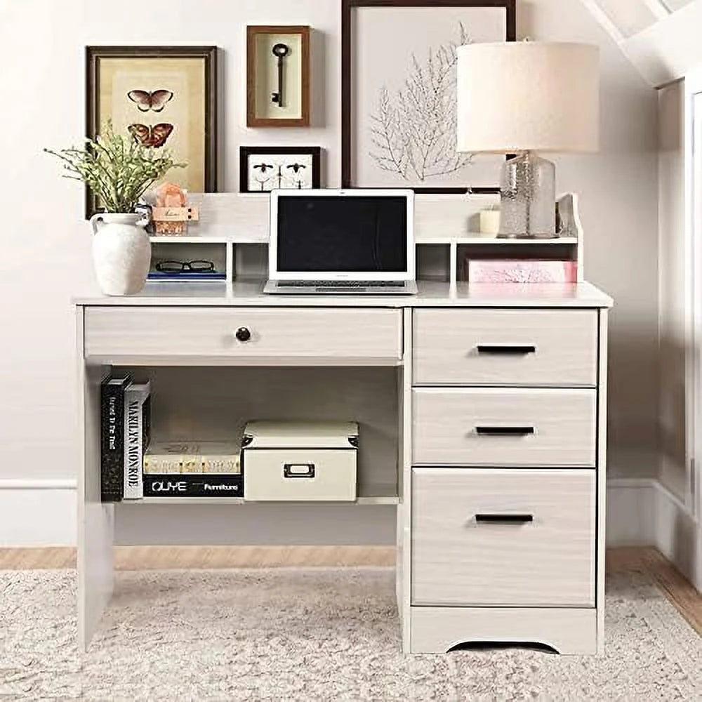 Computer Desk with Drawers and Hutch Wood Desk T1382