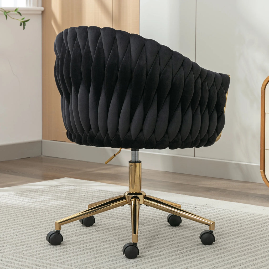 Black Adjustable Velvet Leisure Chair K370766