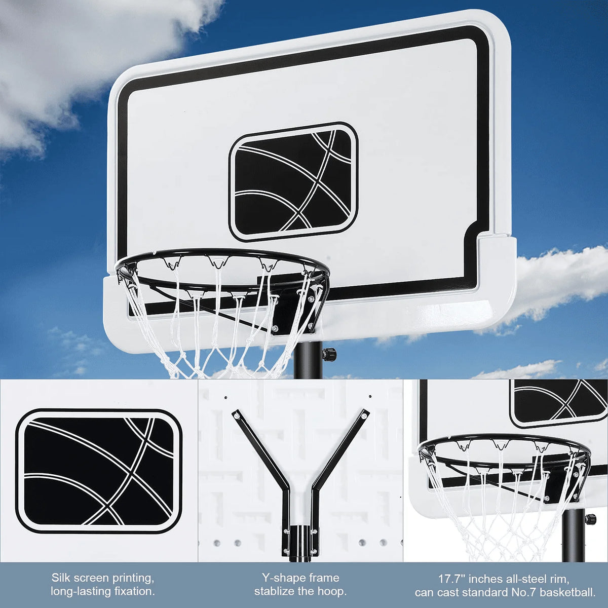 44'' Portable Height Adjustable Basketball Hoop Q6558