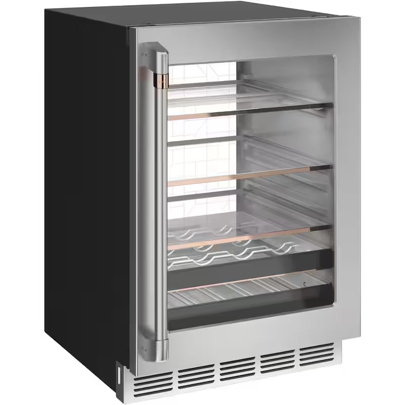 24 in. 14-Bottle Wine and 126-Can Beverage Cooler in Stainless Steel J845296