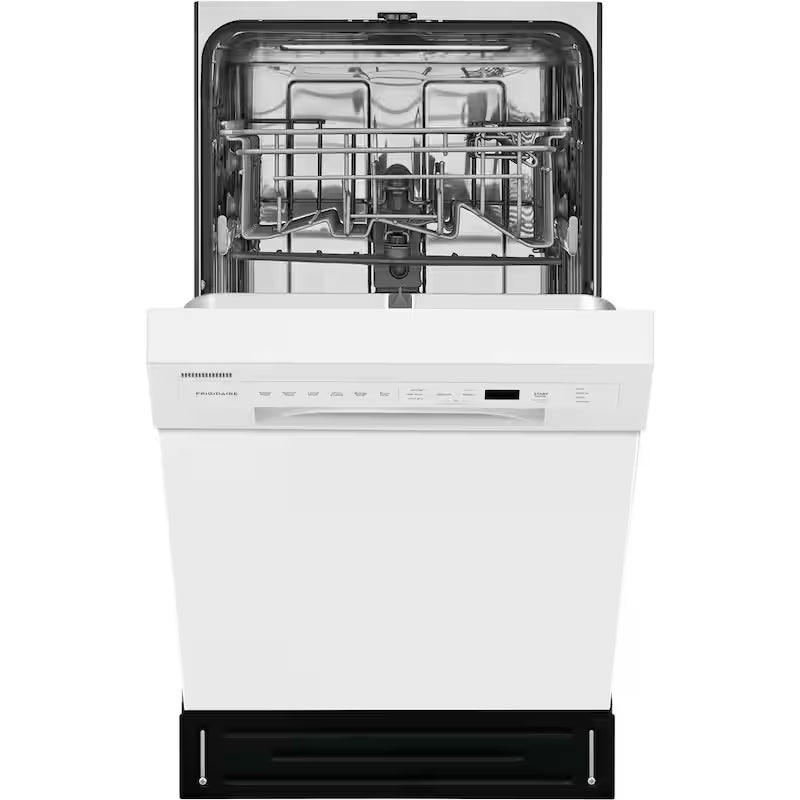 White 18 in. Built-In Dishwasher with Stainless Steel Tub E492