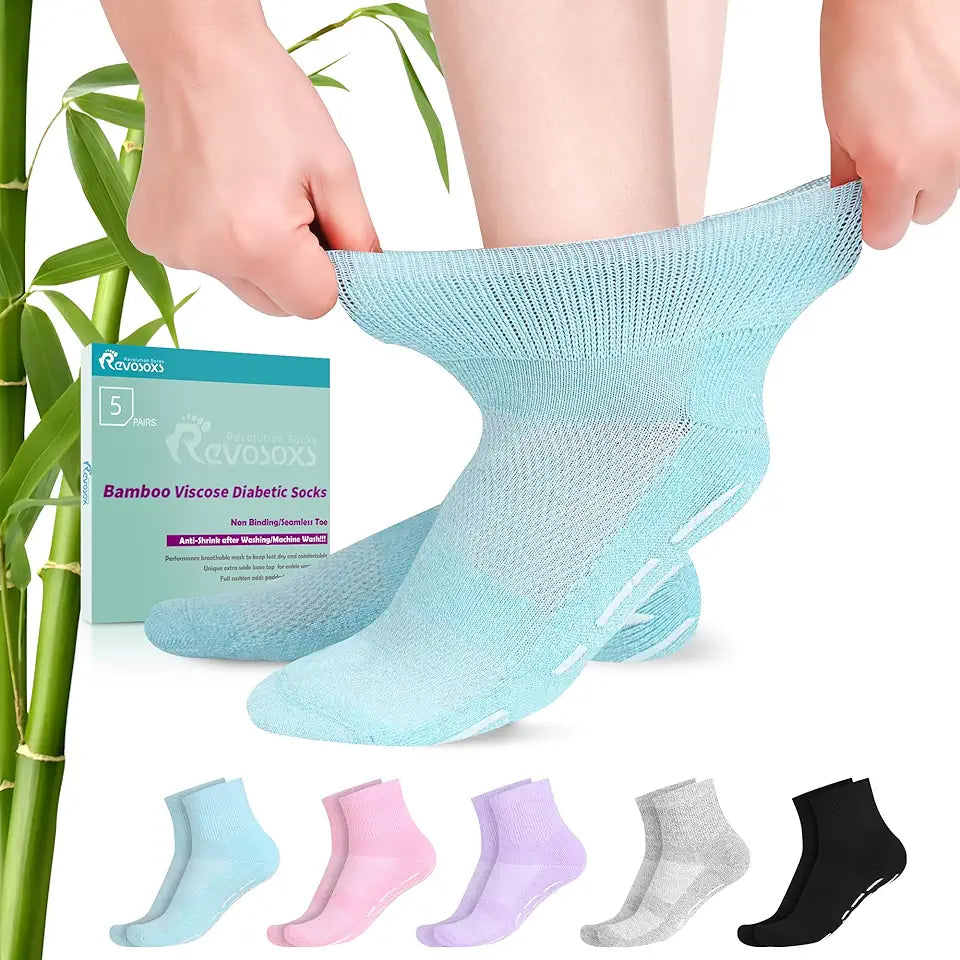 Diabetic Socks with Grippers 5 Pairs P63922