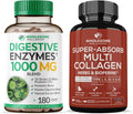 Digestive Enzymes 1000MG Prebiotics Probiotics Multi Collagen Pills Bundle S604