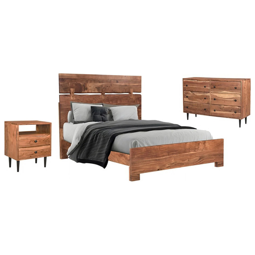 Solid Wood Queen Panel Bed M496971
