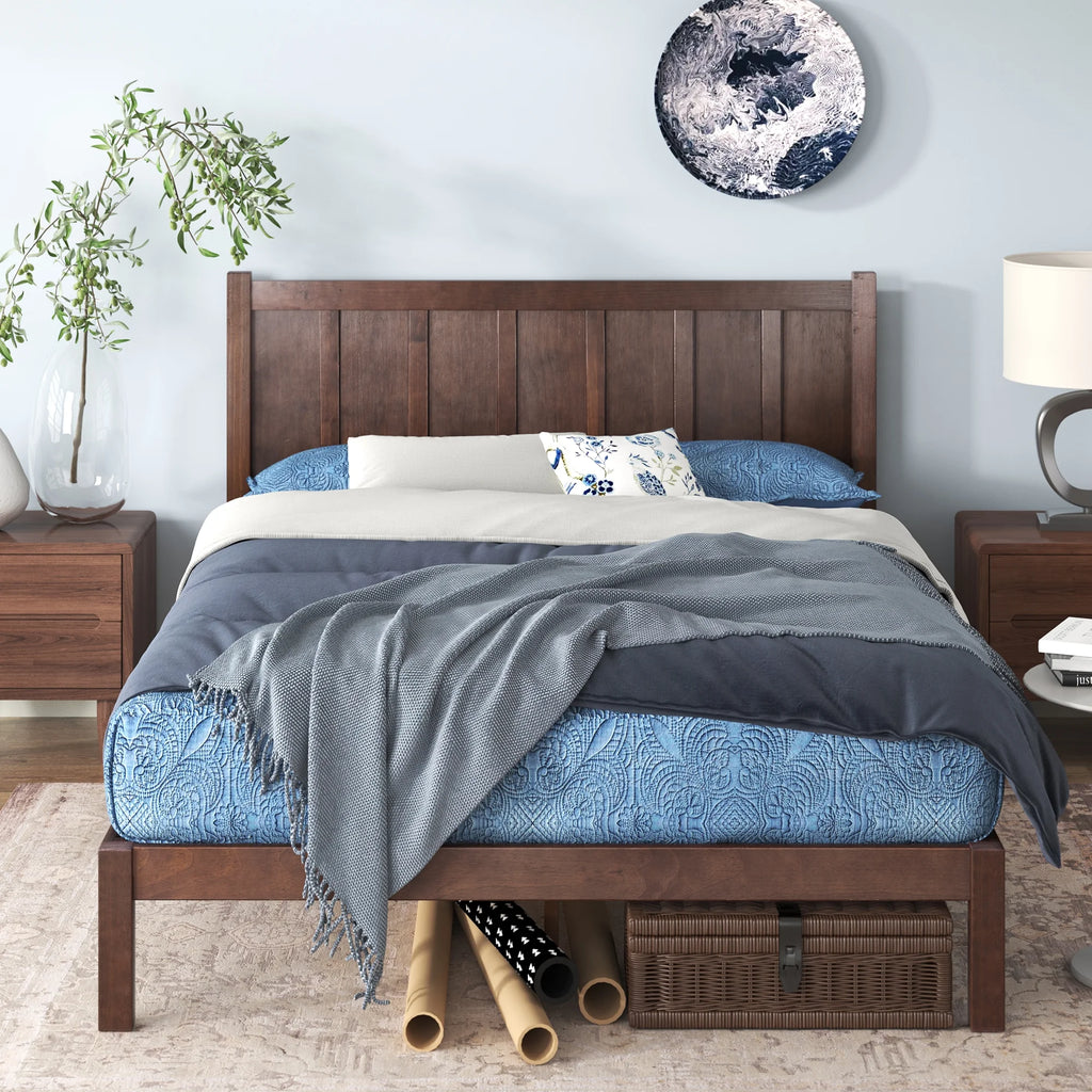 Queen Acacia Wood Platform Bed Frame E1948