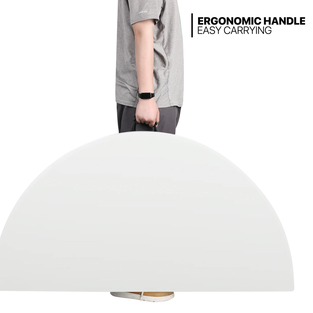5Ft White Bi-Fold Plastic Table Set of 5 U71835