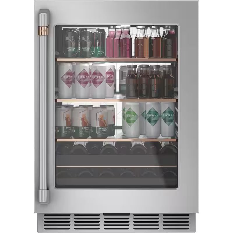 24 in. 14-Bottle Wine and 126-Can Beverage Cooler in Stainless Steel J845296
