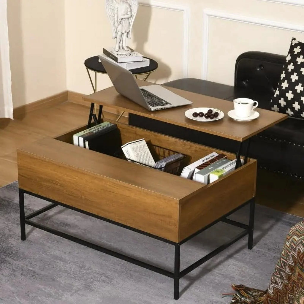 Brown Lift Top Coffee Table with Hidden Storage G3823