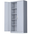 72" Black Locking Steel Storage Cabinet with 4 Adjustable Shelves Z450