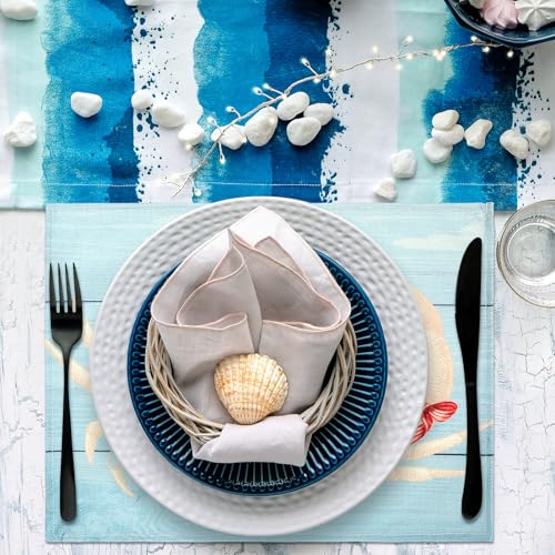 Coastal Christmas Placemats 4 Sets Linen 12 x 18 Inch P49937