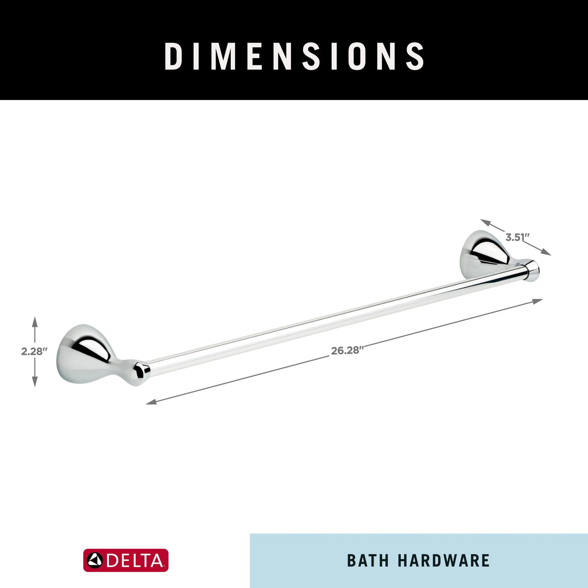 Chrome Silver Towel Bar 24 in. H7175