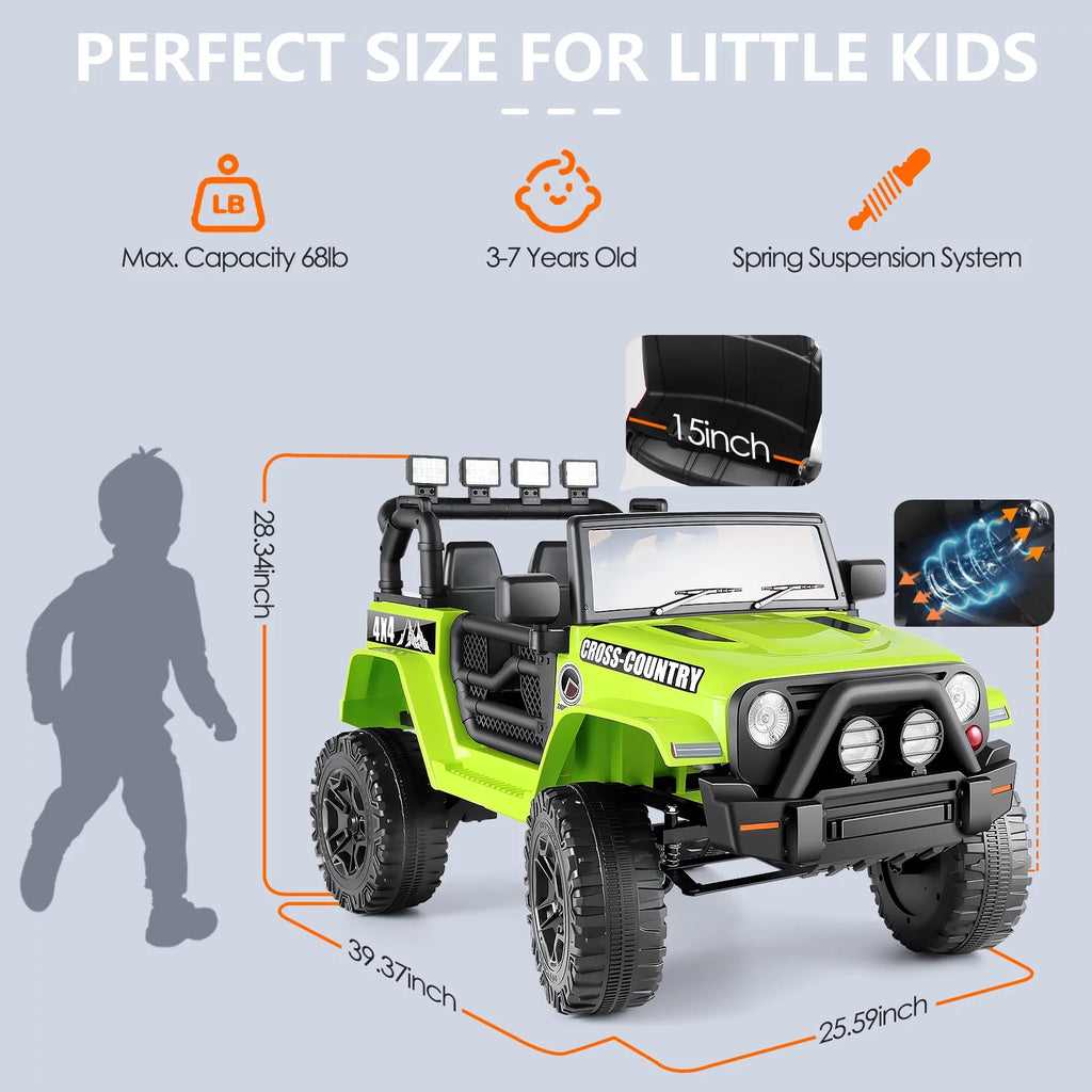 12V Green Kids Ride On Truck with Remote Control R265