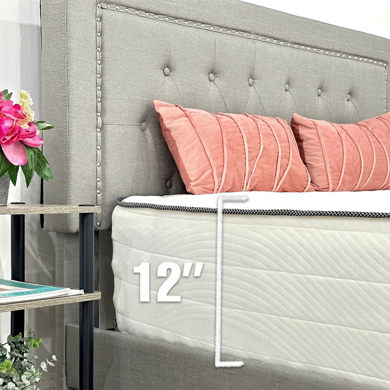 Twin Size 12 Inch Memory Foam & Spring Hybrid Mattress with Breathable Cover Y9984