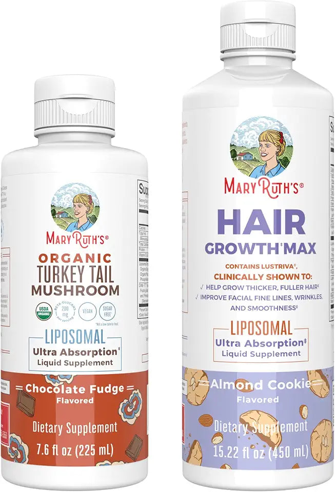 Turkey Tail Mushroom Liposomal & Hair Growth MAX Vegan Gluten-Free I663