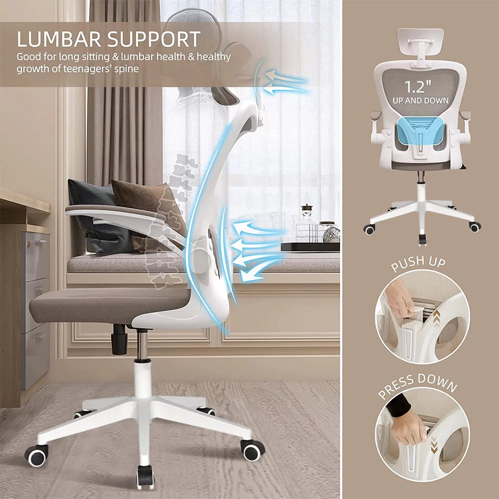 Ergonomic High Back Office Chair with Adjustable Headrest Lumbar Armrest V57005