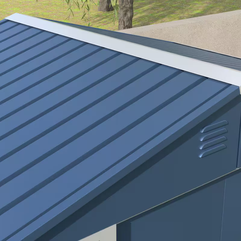 Blue Metal Outdoor Storage Shed with Air Vents N328