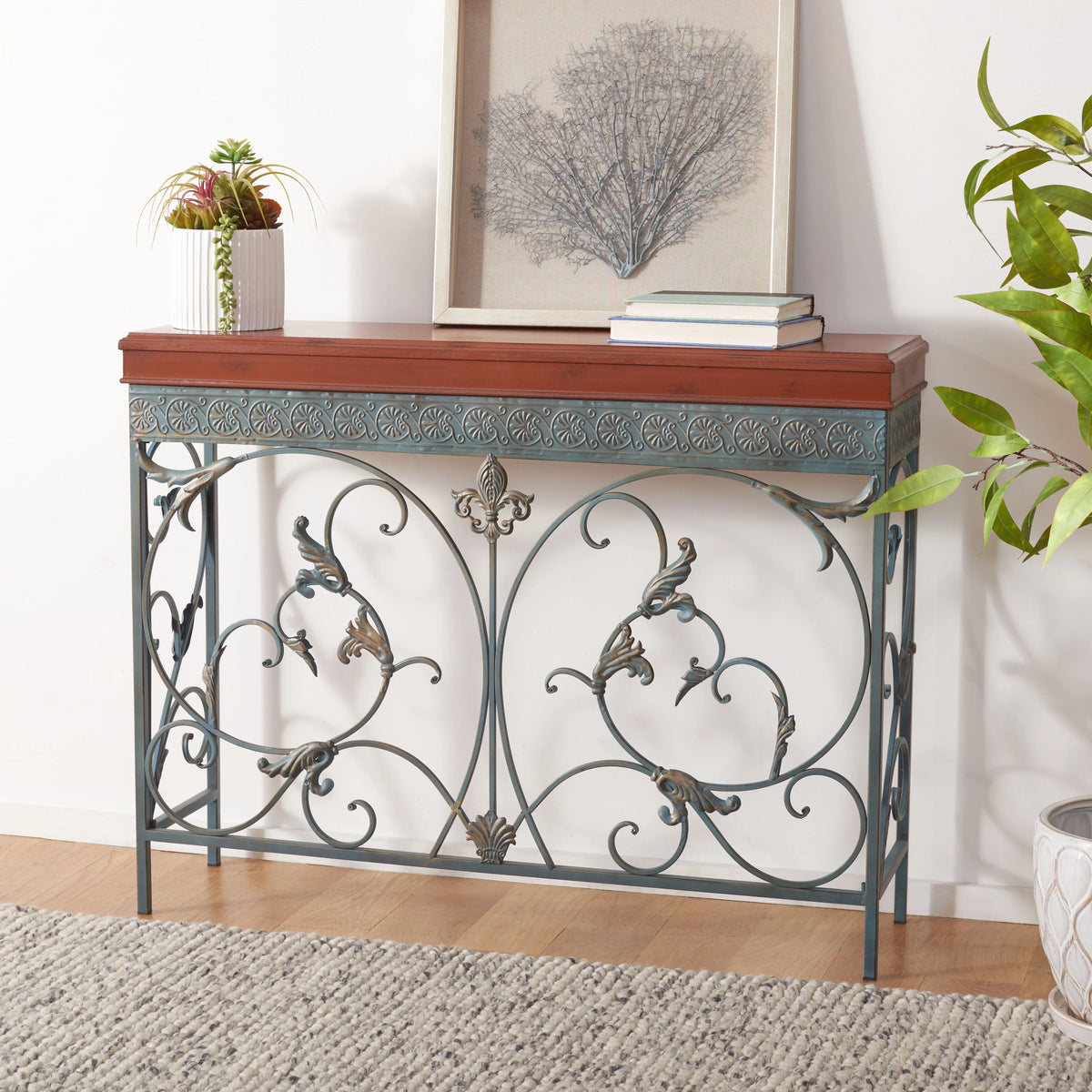 Brown Traditional Console End Table W478