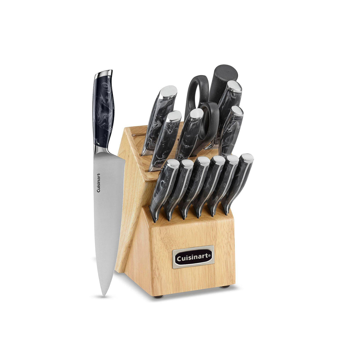 15-Piece Marble Style Cutlery Block Set F27042