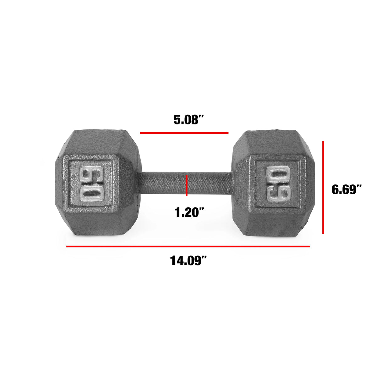 15lb Cast Iron Hex Dumbbell H1929