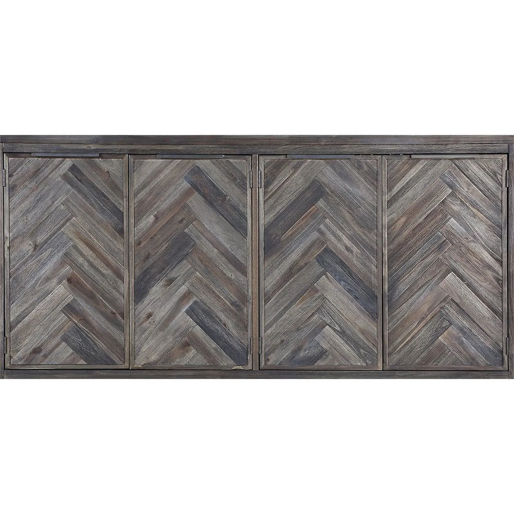 Solid Wood Herringbone 4-Door Credenza X276705
