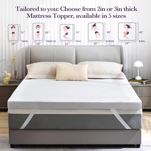 2 Inch Gel Memory Foam Mattress Topper Twin Size Y96582