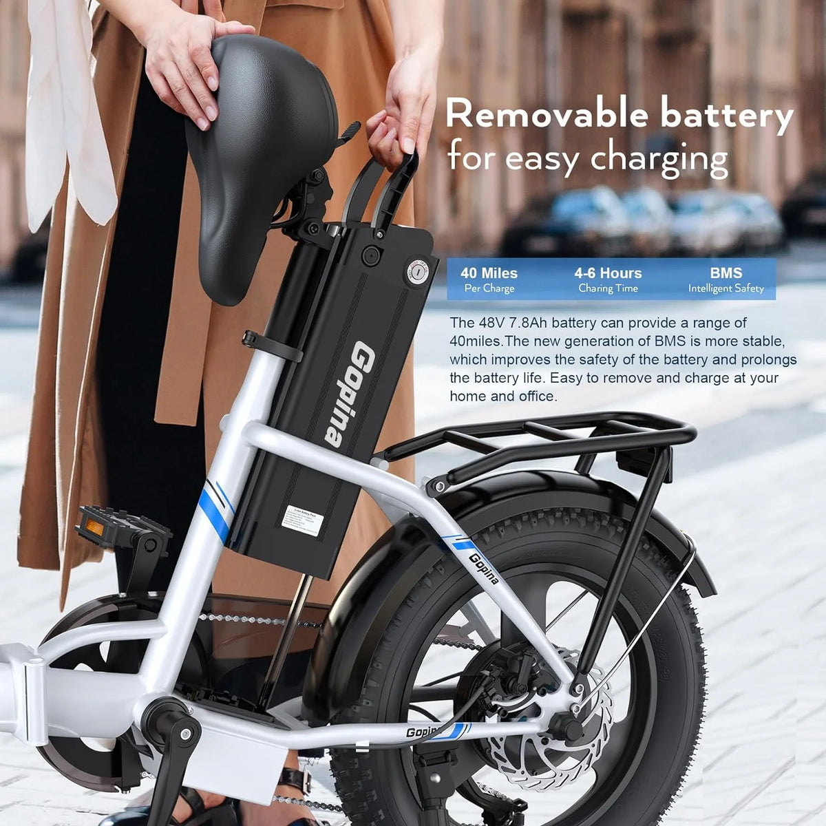 Folding 350W Step-Through Electric Bike V241789