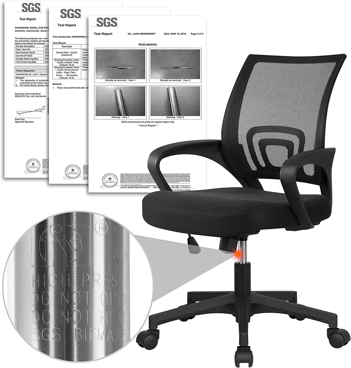 Gray Home Office Desk and Chair Set with Power Outlet D617