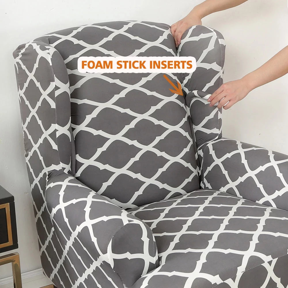 2-Piece Wing Chair Slipcover F47314