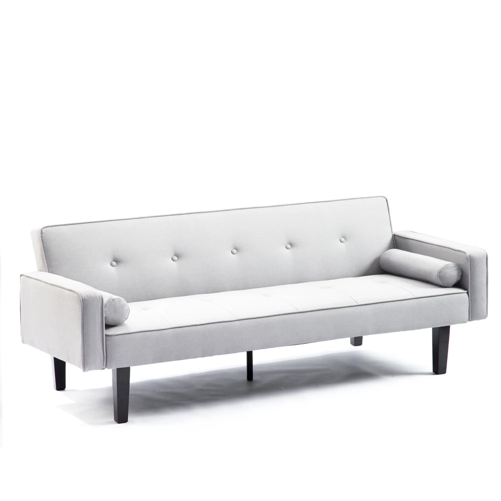 Linen Futon Sofa Bed with Armrests Y24154