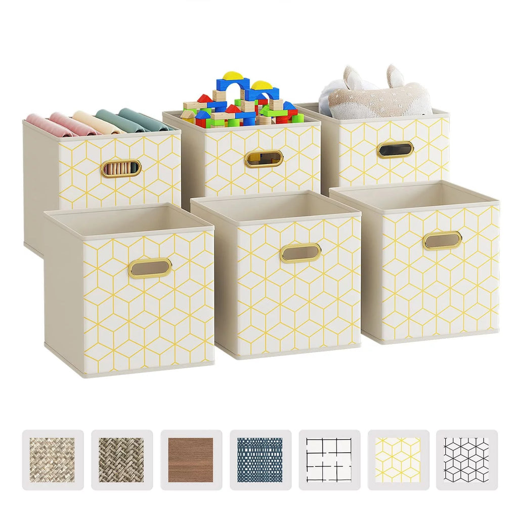 Set of 6 Collapsible Storage Cubes with Handles P9569