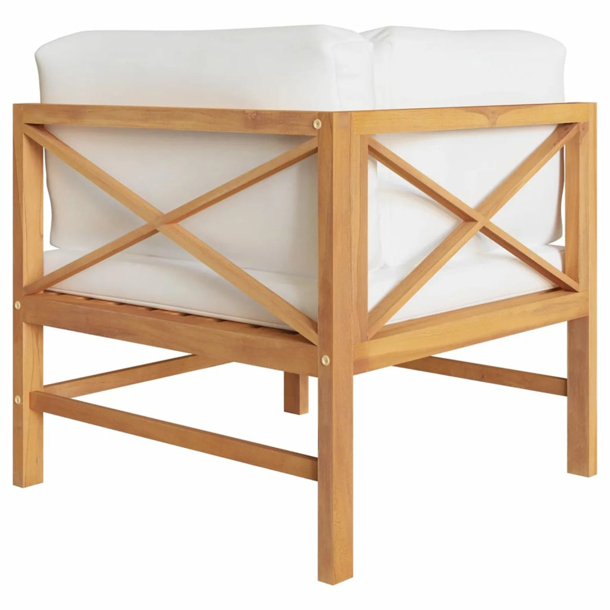 2 pcs Solid Teak Wood Corner Sofas with Cushions Q88403