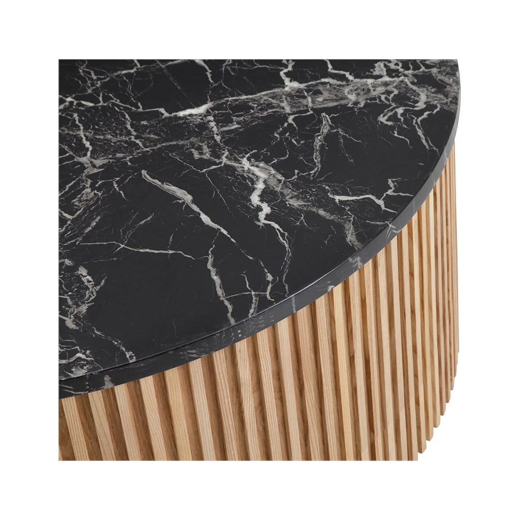 Black Faux Marble Wood Coffee Table Q467
