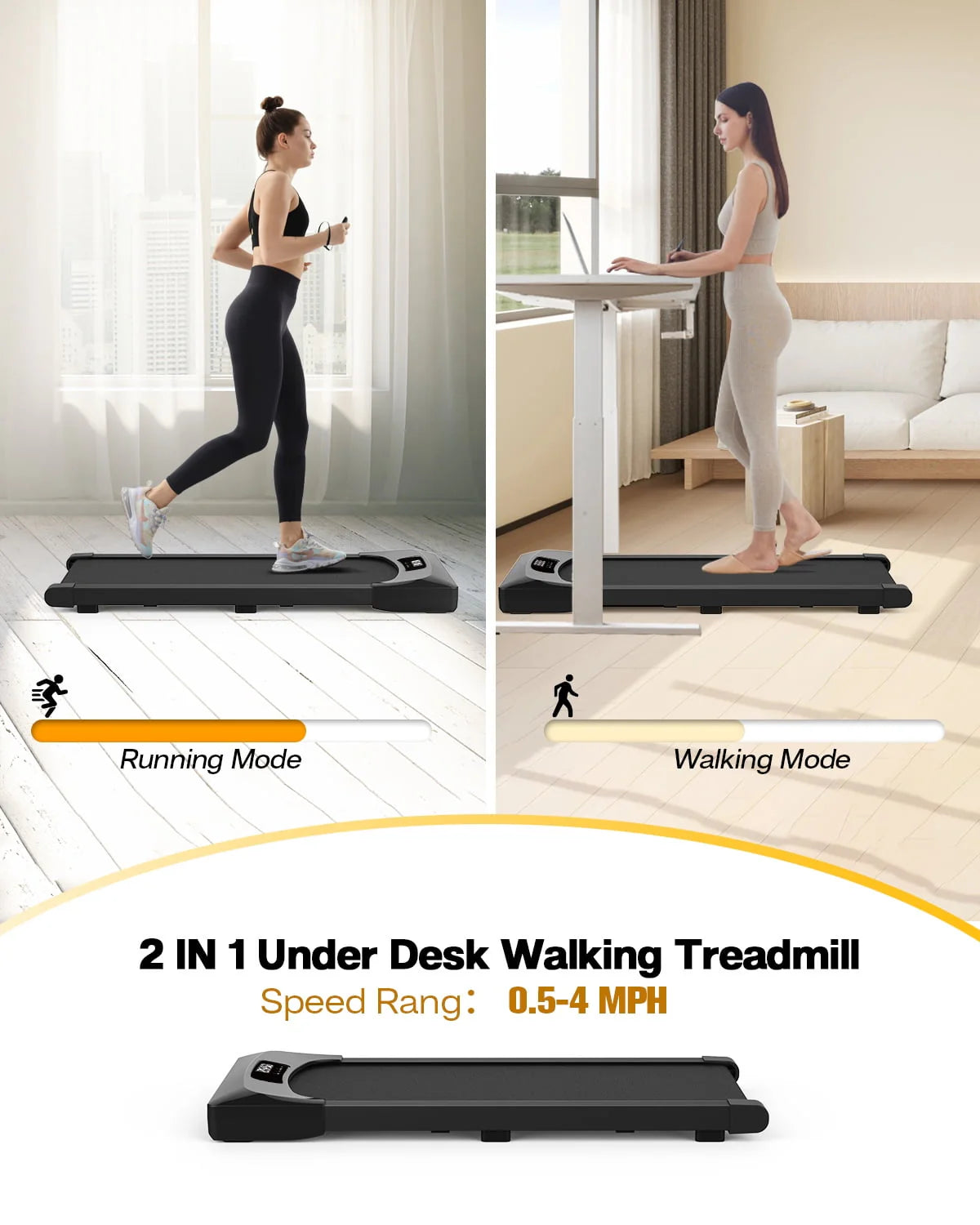 Under Desk Walking Pad Treadmill with Remote D9862