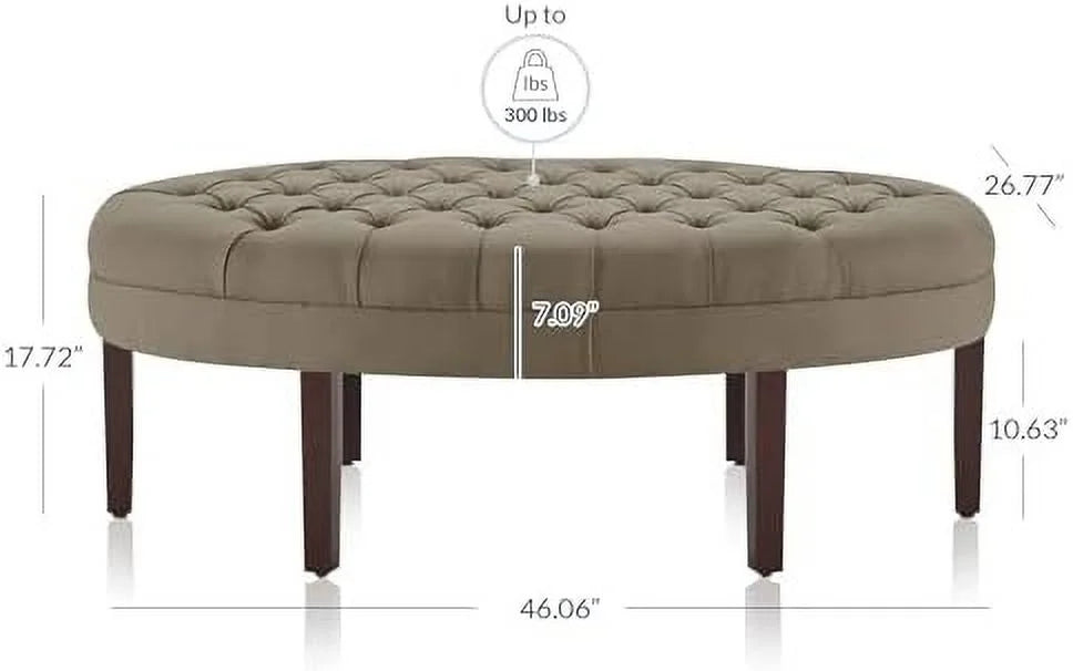 Light Brown Upholstered Ottoman Bench I46683