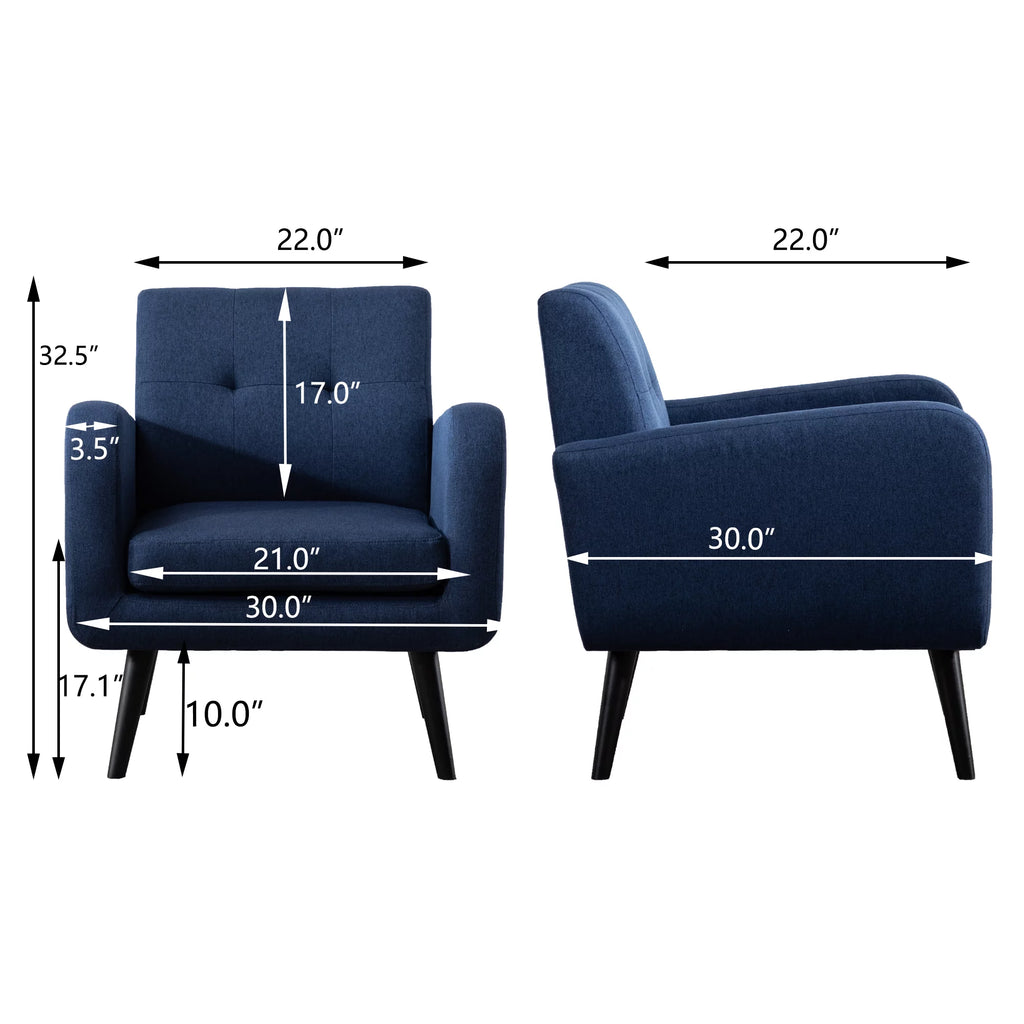 Blue Upholstered Accent Armchair P634