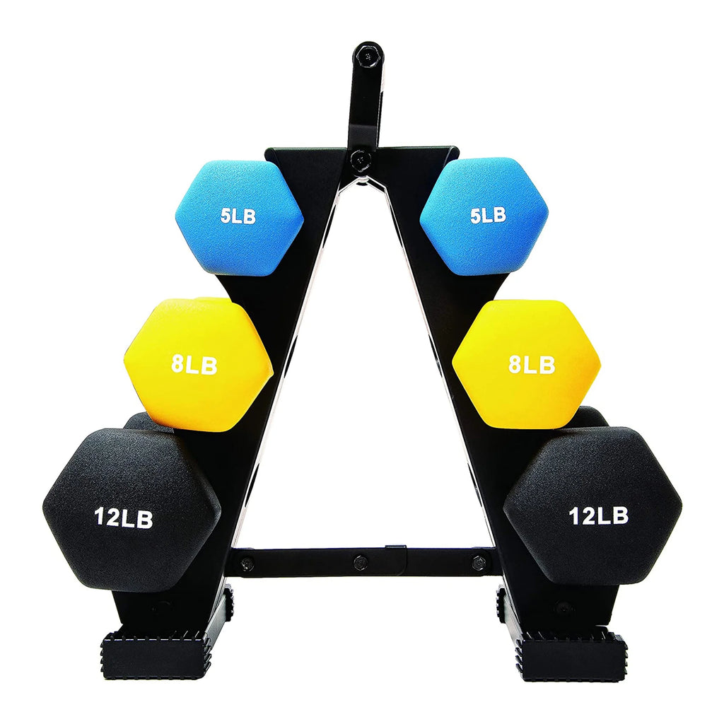 Neoprene Coated 3 Pairs Dumbbell Weight with Stand L90964