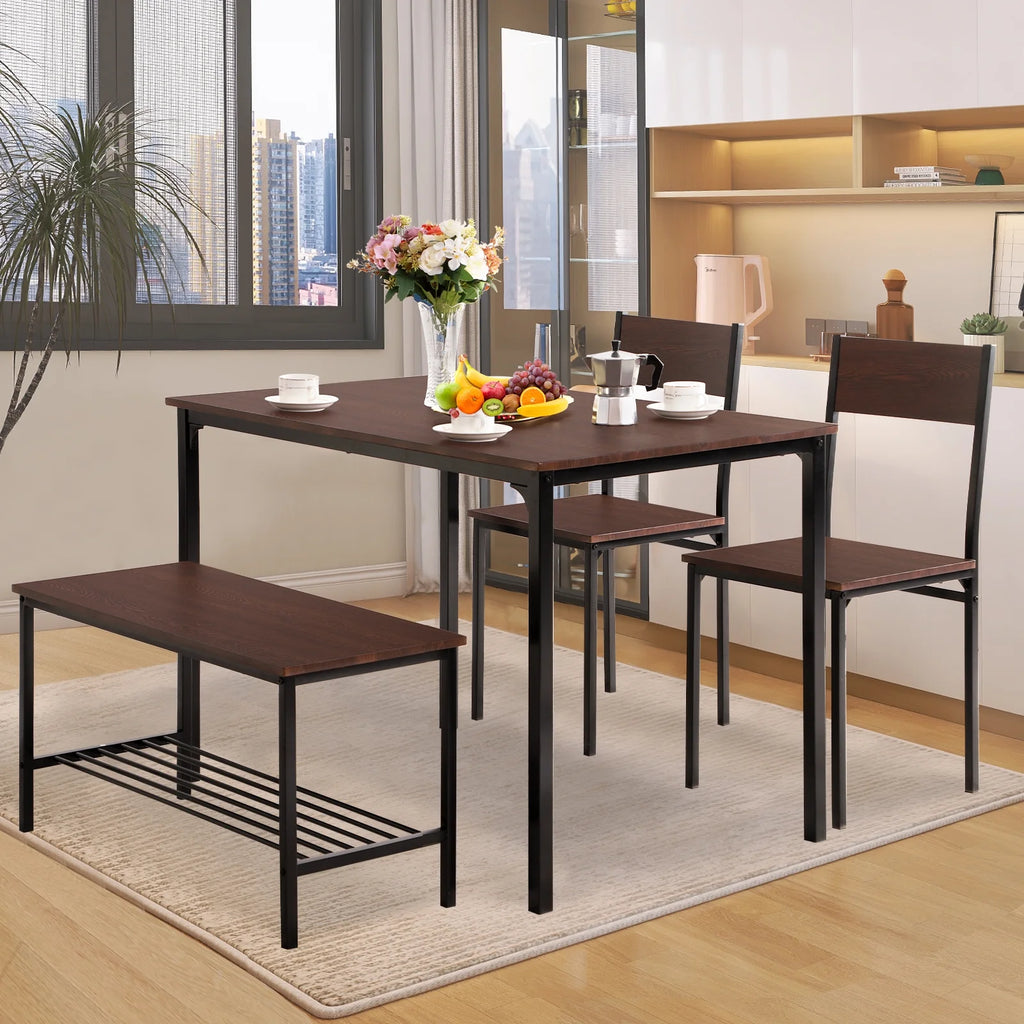 Dining Table Set for 4 with Storage Bench B627