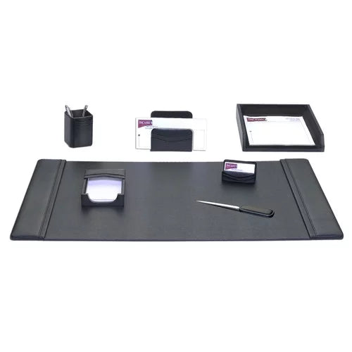 Mocha Leather 7-Piece Desk Set C748