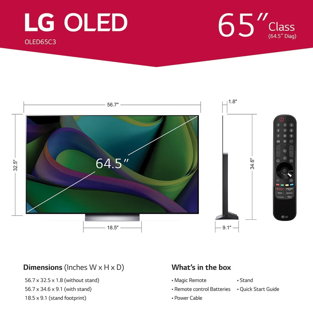 65 Class 4K UHD OLED Smart TV with Dolby Vision B744478