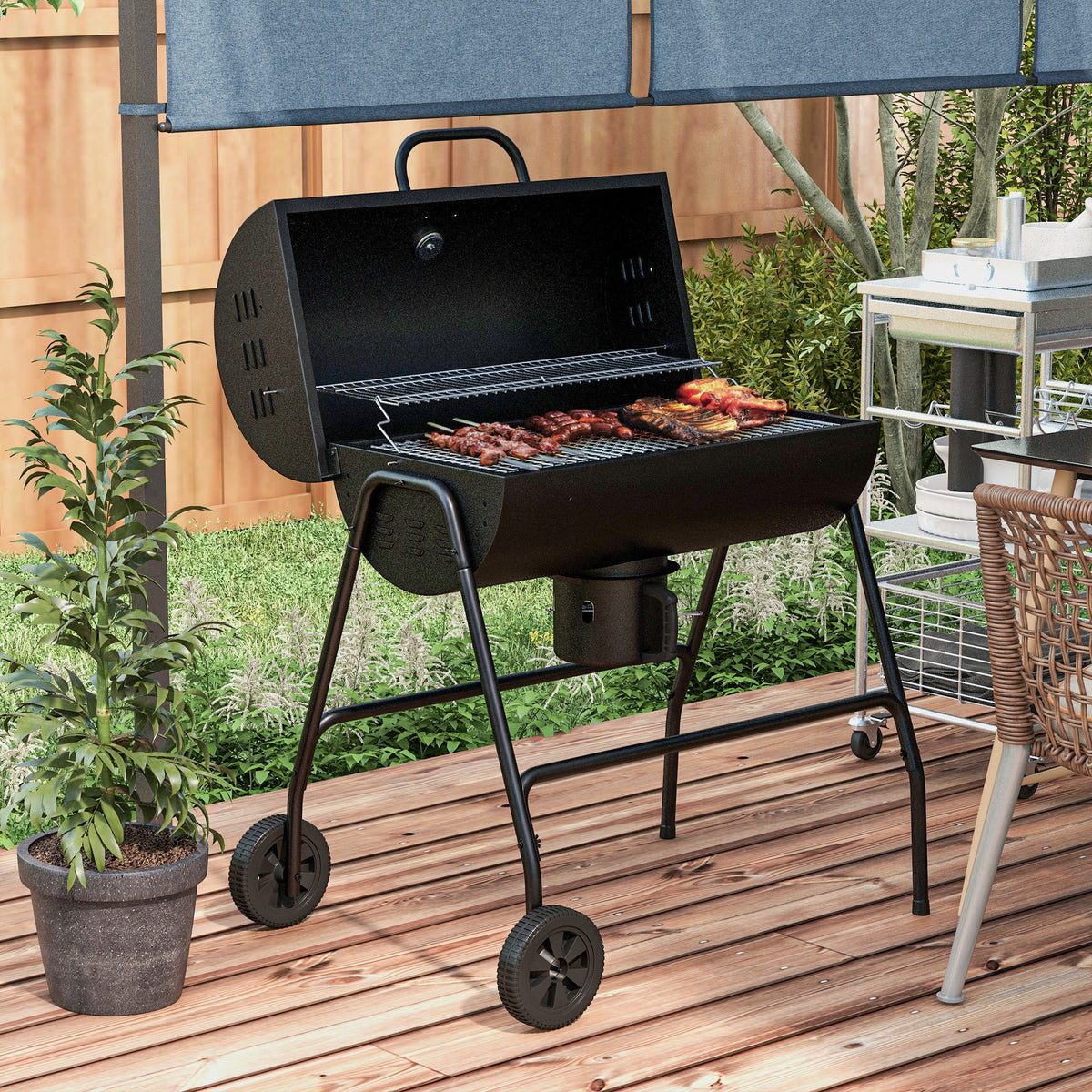 Wheeled Charcoal BBQ Grill Z71403