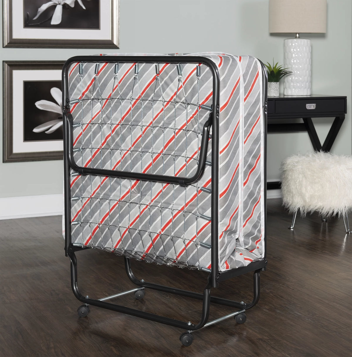 Folding Rollaway Guest Bed with 5 Innerspring Mattress V579124