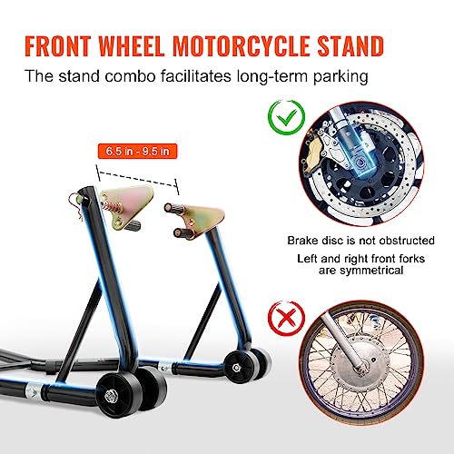 850lbs Motorcycle Stand Lift Front Rear Combo Black B41259
