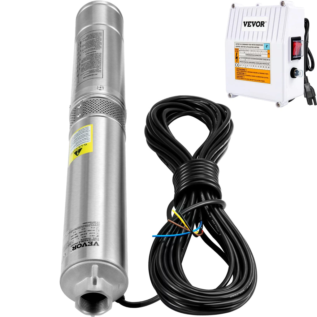 1.5HP 115V 37GPM 276ft Head 4 inch Stainless Steel Deep Well Submersible Pump M983