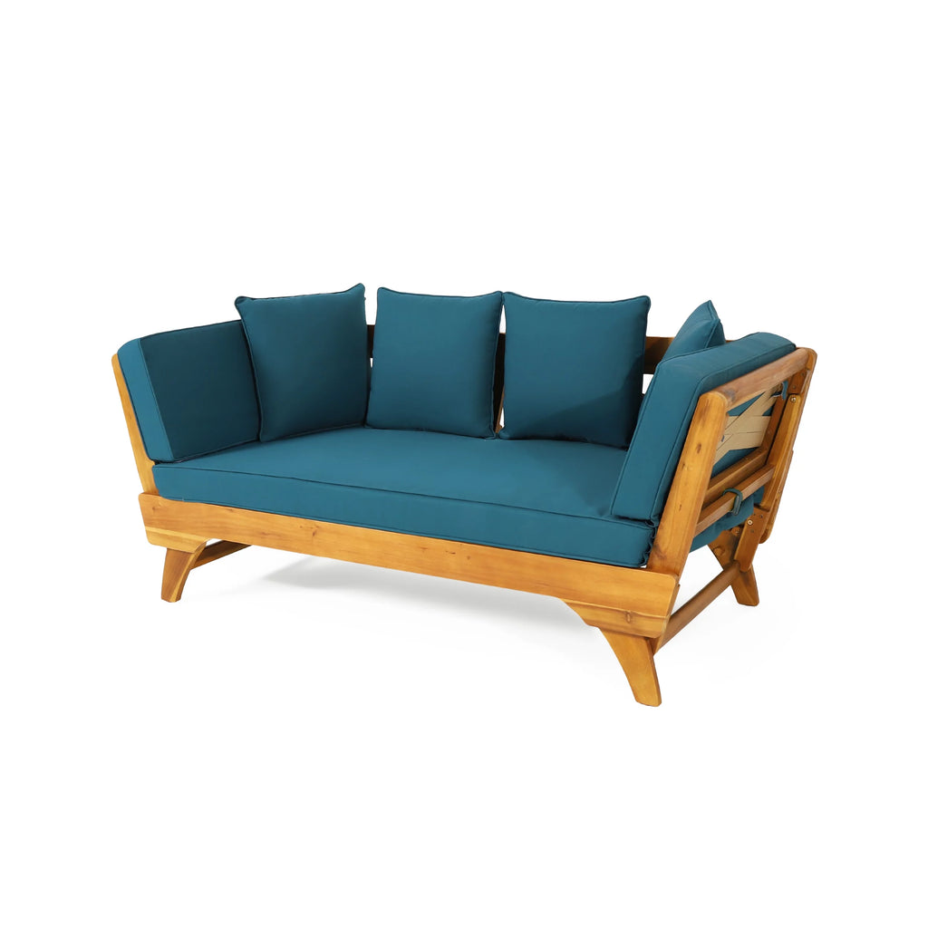 Acacia Wood Outdoor Expandable Daybed with Cushions N6867