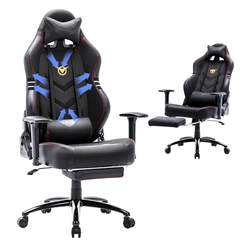 Big and Tall Gaming Chair with Footrest Ergonomic High Back Reclining H1086