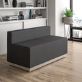 Black LeatherSoft Loveseat with Brushed Stainless Steel Base X44772