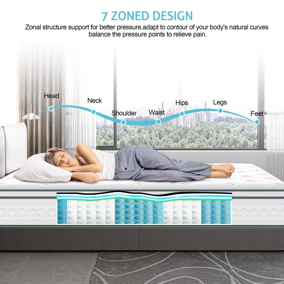 Queen 12 inch Cooling-Gel Memory Foam Innerspring Mattress N19928