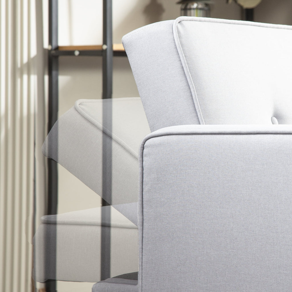 Linen Futon Sofa Bed with Armrests Y24154